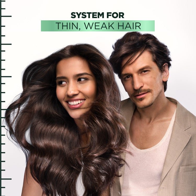 Hair Filler + Polypeptides Fullness Repair system is for thin, weak hair
